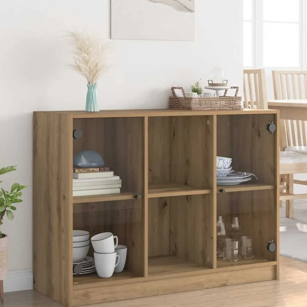 vidaXL Aparador madera de ingeniería roble artiasian 102x37x75,5 cm artisian oak Clearance