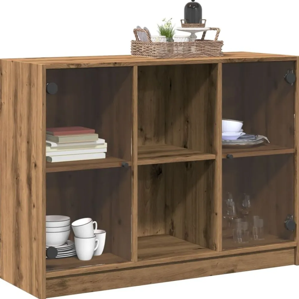 vidaXL Aparador madera de ingeniería roble artiasian 102x37x75,5 cm artisian oak Clearance