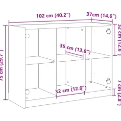 vidaXL Aparador madera de ingeniería roble artiasian 102x37x75,5 cm artisian oak Clearance