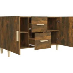 vidaXL Aparador madera de ingeniería 100x36x60 cm Roble ahumado Discount