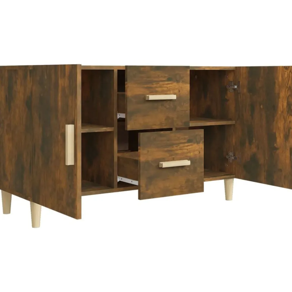 vidaXL Aparador madera de ingeniería 100x36x60 cm Roble ahumado Discount