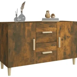 vidaXL Aparador madera de ingeniería 100x36x60 cm Roble ahumado Discount