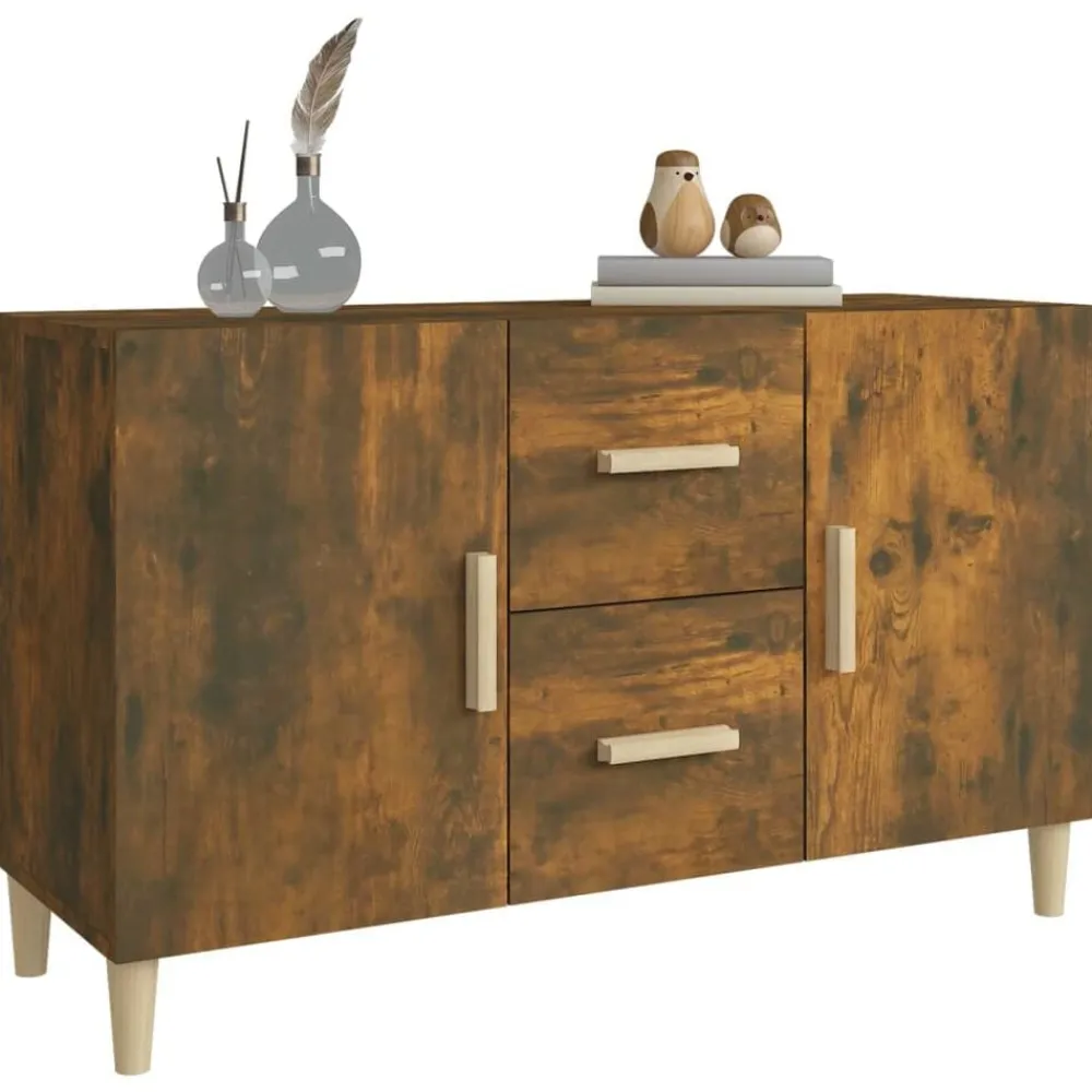 vidaXL Aparador madera de ingeniería 100x36x60 cm Roble ahumado Discount