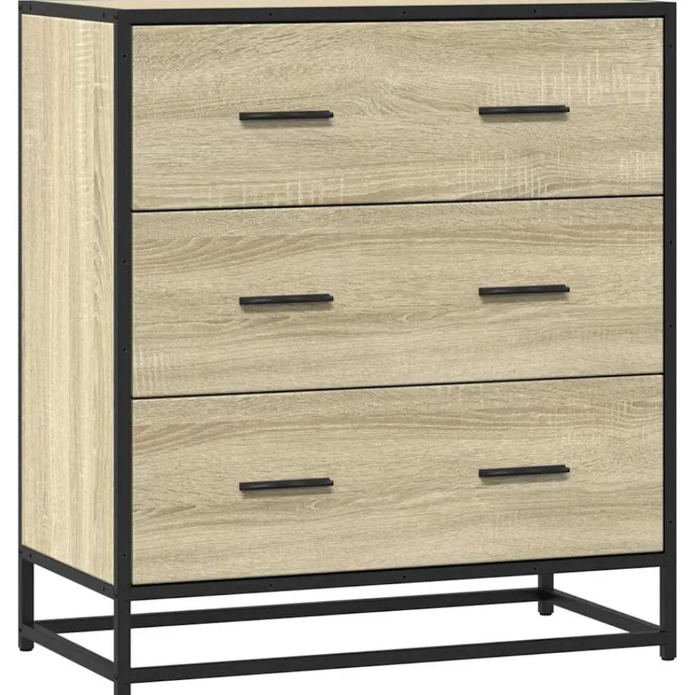 vidaXL Aparador madera ingeniería y metal 68x35x76 cm Roble Sonoma Sale