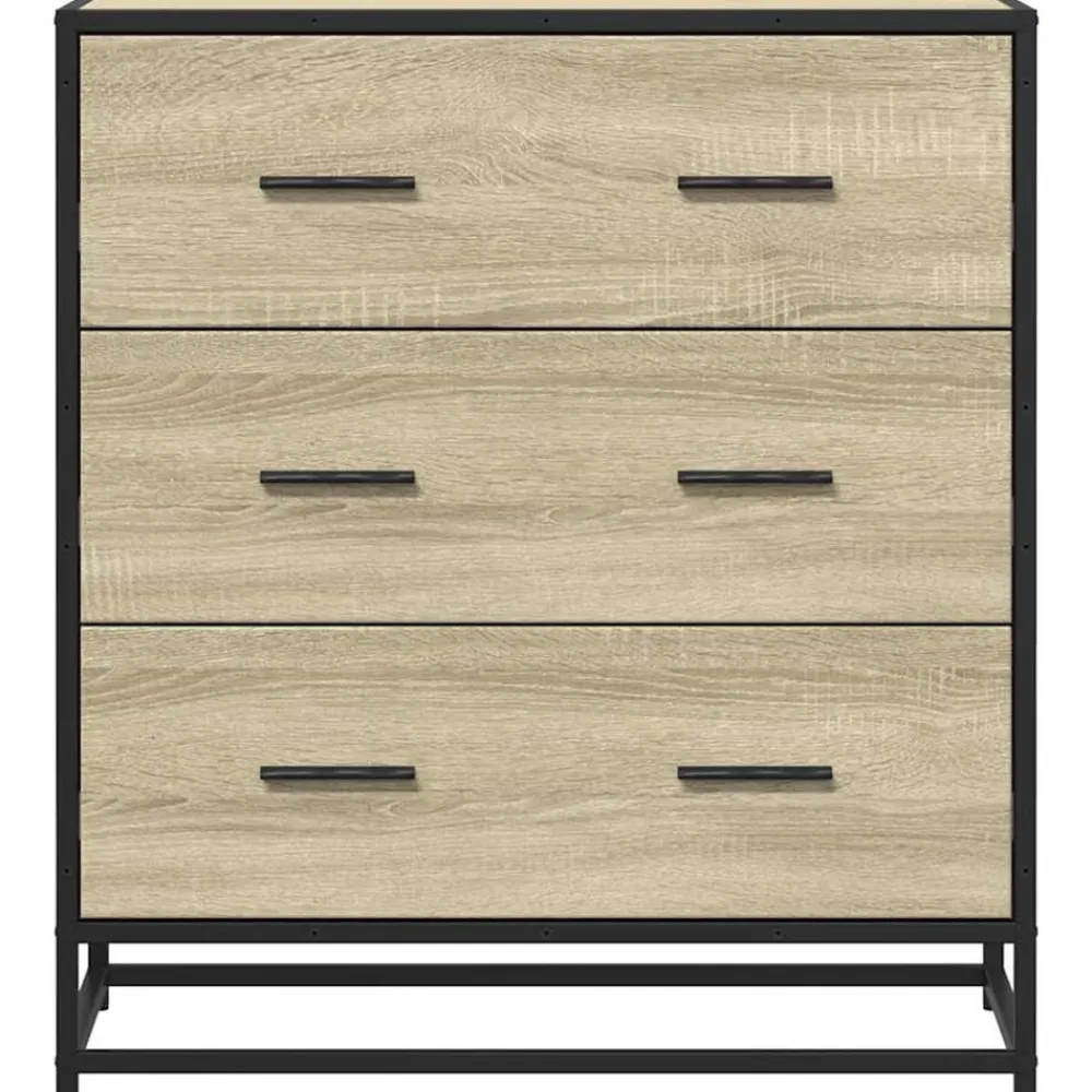 vidaXL Aparador madera ingeniería y metal 68x35x76 cm Roble Sonoma Sale