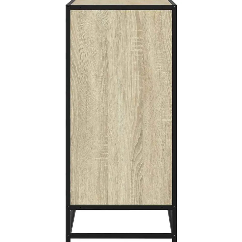vidaXL Aparador madera ingeniería y metal 68x35x76 cm Roble Sonoma Sale