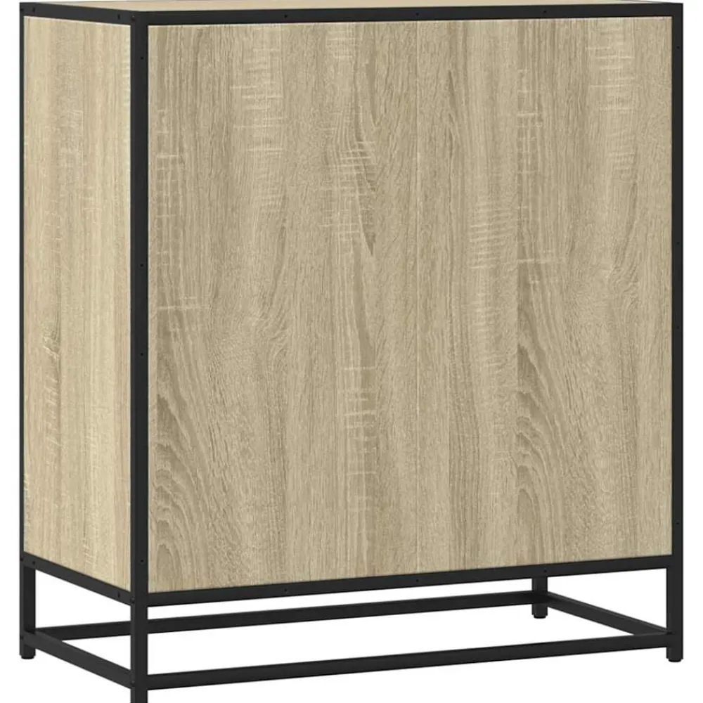 vidaXL Aparador madera ingeniería y metal 68x35x76 cm Roble Sonoma Sale