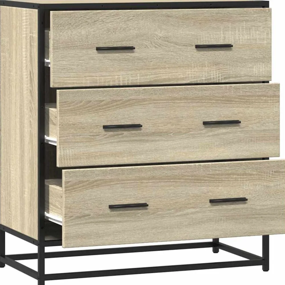 vidaXL Aparador madera ingeniería y metal 68x35x76 cm Roble Sonoma Sale