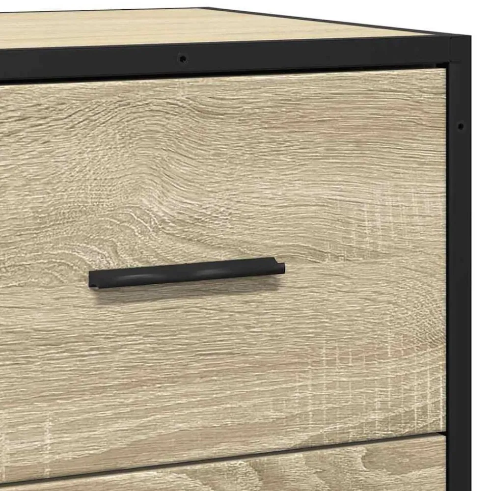vidaXL Aparador madera ingeniería y metal 68x35x76 cm Roble Sonoma Sale
