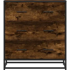 vidaXL Armarios Y Almacenamiento-Aparador madera ingeniería y metal 68x35x76 cm