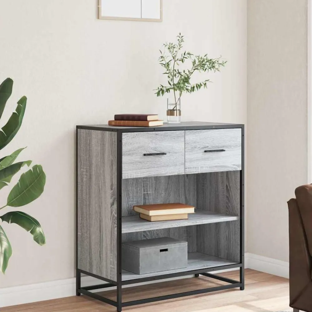 vidaXL Aparador madera ingeniería 68x35x76 cm Gris sonoma Sale