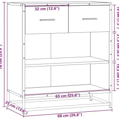 vidaXL Aparador madera ingeniería 68x35x76 cm Gris sonoma Sale