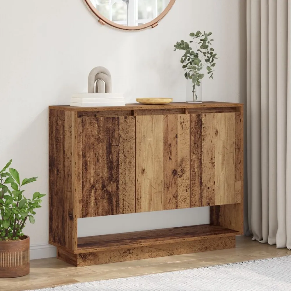 vidaXL Aparador Madera vieja 97 x 29 x 75 cm Madera de ingeniería Madera envejecida Outlet