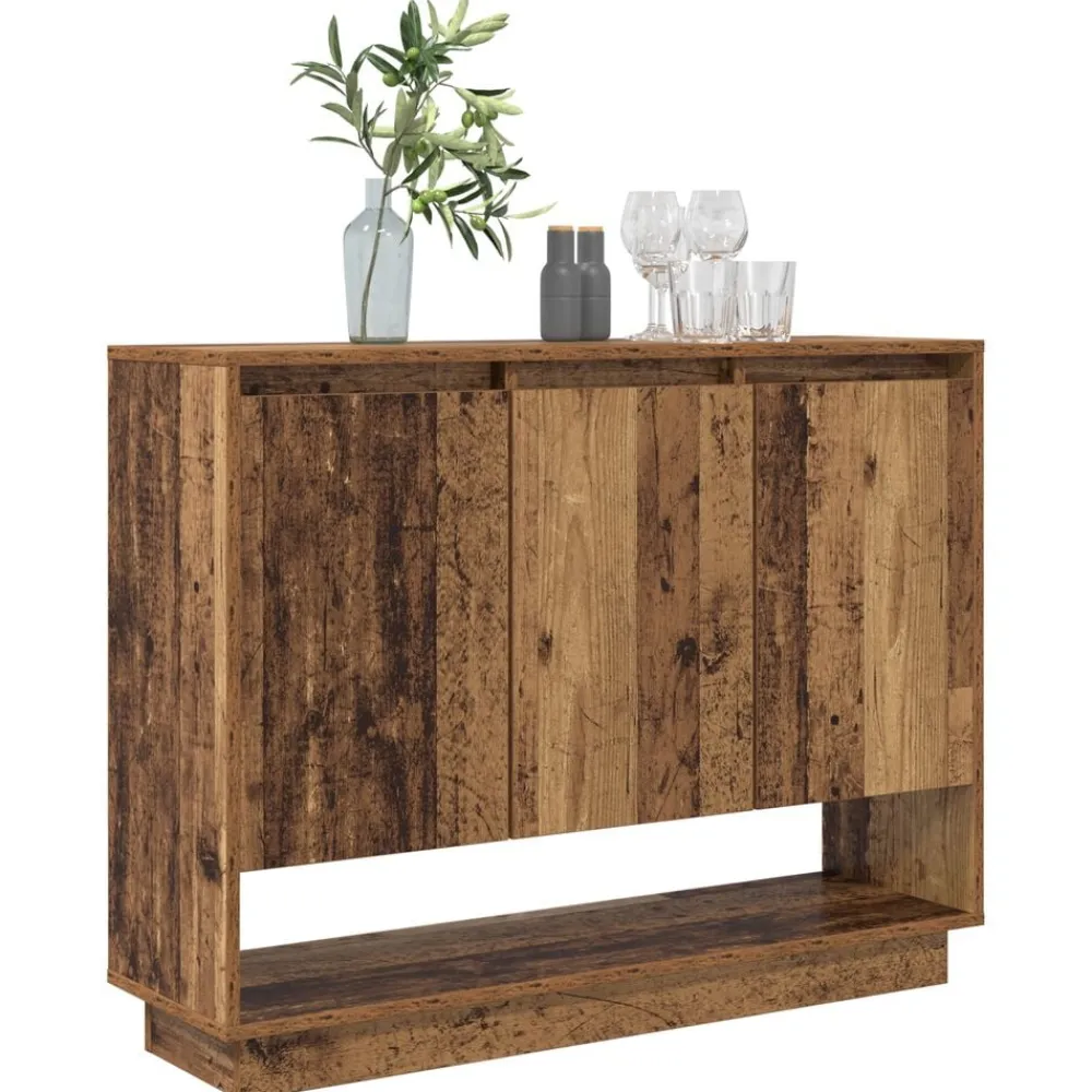 vidaXL Aparador Madera vieja 97 x 29 x 75 cm Madera de ingeniería Madera envejecida Outlet