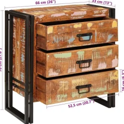 vidaXL Aparador Marrón 66 x 33 x 70 cm Madera reciclada maciza