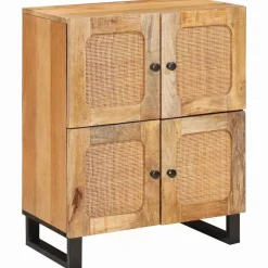 vidaXL Armarios Y Almacenamiento-Aparador Marrón 60 x 33 x 75 cm Madera de mango maciza
