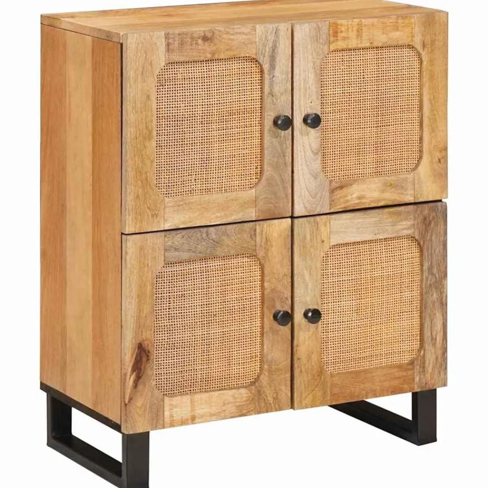vidaXL Armarios Y Almacenamiento-Aparador Marrón 60 x 33 x 75 cm Madera de mango maciza