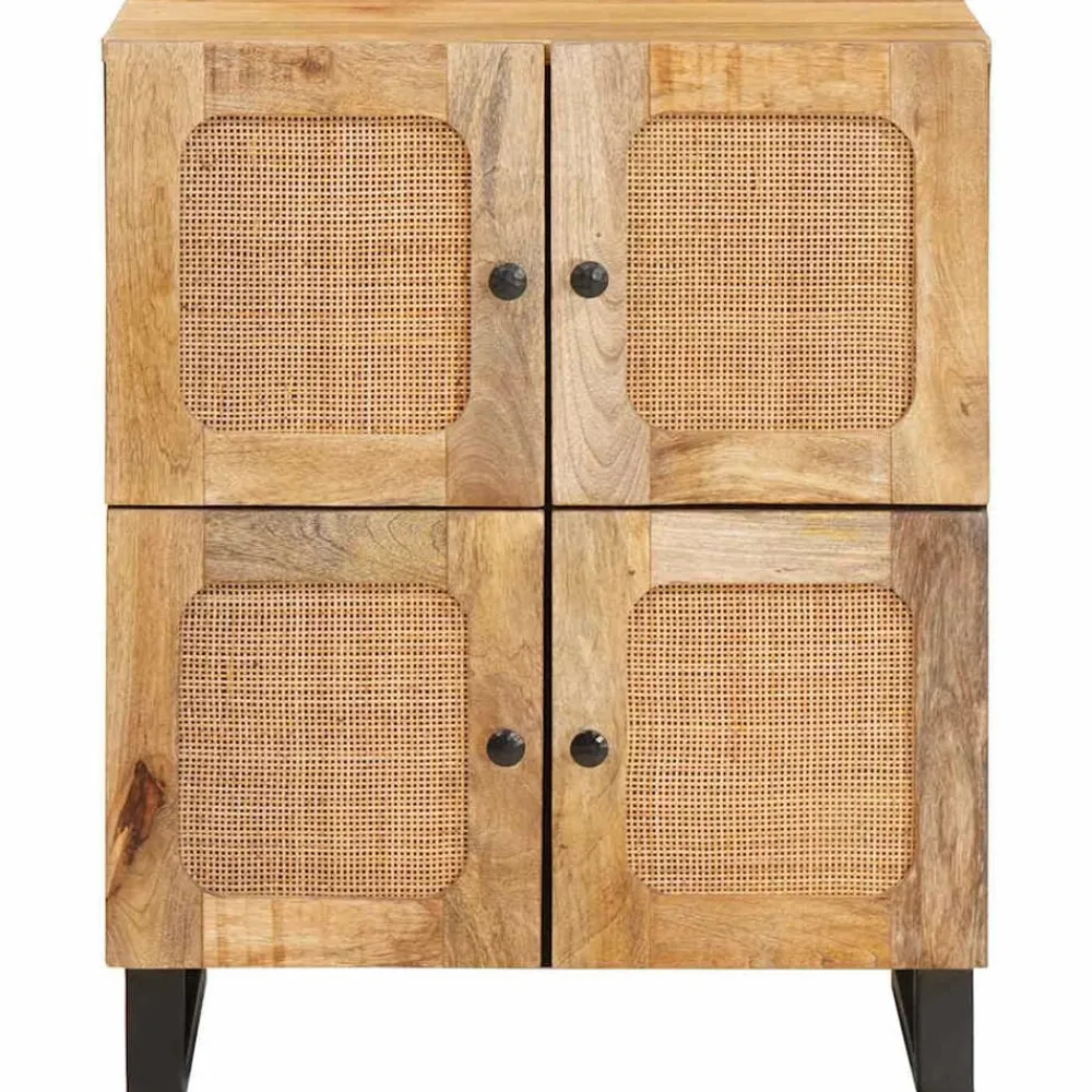 vidaXL Armarios Y Almacenamiento-Aparador Marrón 60 x 33 x 75 cm Madera de mango maciza