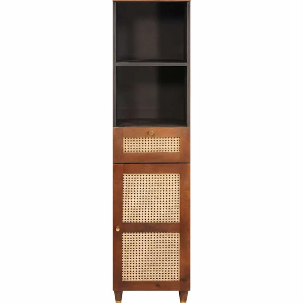 vidaXL Armarios Y Almacenamiento-Aparador Marrón 38 x 33,5 x 160 cm Madera de mango maciza