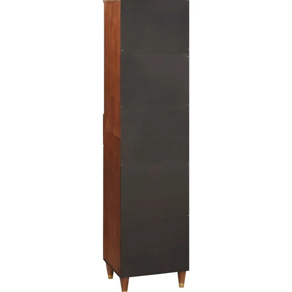 vidaXL Armarios Y Almacenamiento-Aparador Marrón 38 x 33,5 x 160 cm Madera de mango maciza