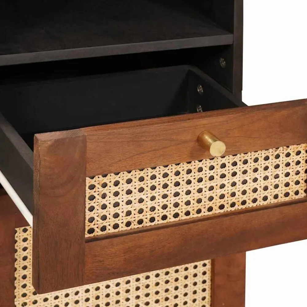 vidaXL Armarios Y Almacenamiento-Aparador Marrón 38 x 33,5 x 160 cm Madera de mango maciza