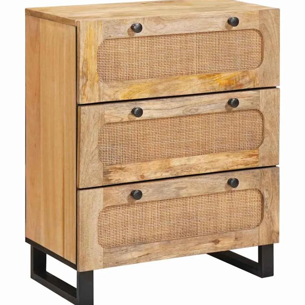 vidaXL Armarios Y Almacenamiento-Aparador Marrón 60 x 33 x 75 cm Madera de mango maciza