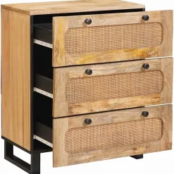 vidaXL Armarios Y Almacenamiento-Aparador Marrón 60 x 33 x 75 cm Madera de mango maciza