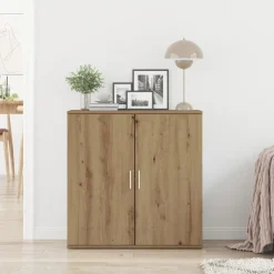 vidaXL Armarios Y Almacenamiento-Aparador Roble artesanal 79 x 38 x 80 cm Madera de ingeniería