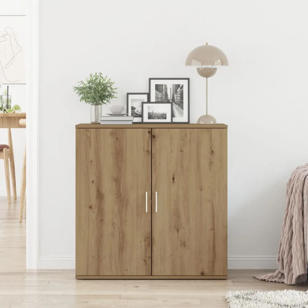 vidaXL Armarios Y Almacenamiento-Aparador Roble artesanal 79 x 38 x 80 cm Madera de ingeniería