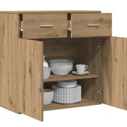 vidaXL Armarios Y Almacenamiento-Aparador Roble artesanal 78 x 38 x 80 cm Madera de ingeniería