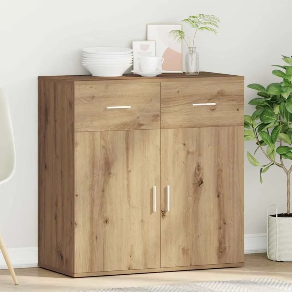 vidaXL Armarios Y Almacenamiento-Aparador Roble artesanal 78 x 38 x 80 cm Madera de ingeniería