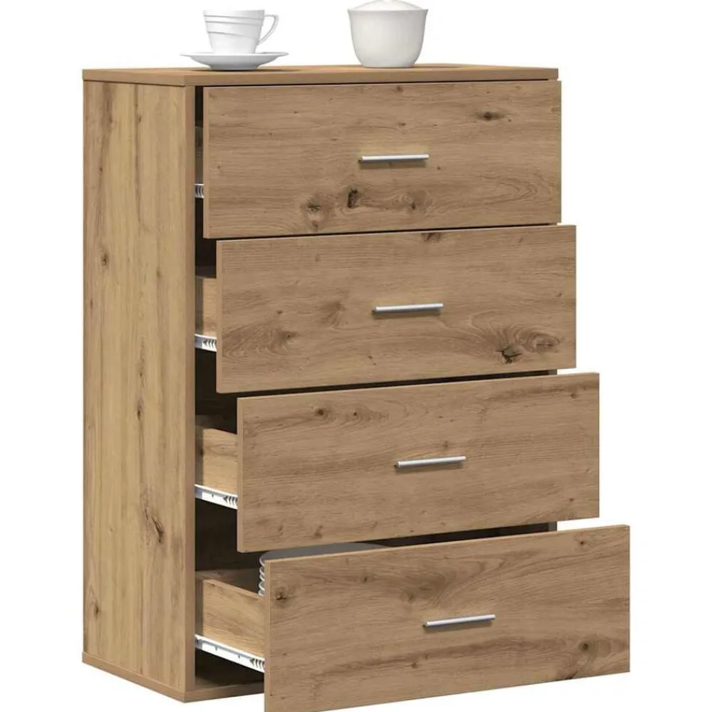 vidaXL Armarios Y Almacenamiento-Aparador Roble artesanal 60 x 31 x 84 cm Madera de ingeniería