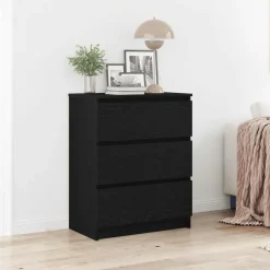 vidaXL Aparador 60x35x76 cm Madera de ingeniería Roble negro Sale