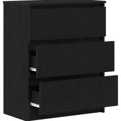 vidaXL Aparador 60x35x76 cm Madera de ingeniería Roble negro Sale
