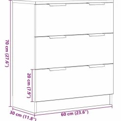 vidaXL Armarios Y Almacenamiento-Aparador 60 x 30 x 70 cm Madera de ingeniería