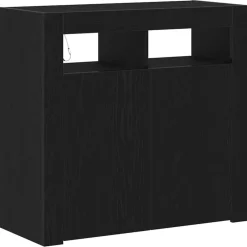 vidaXL Aparador 80 x 35 x 75 cm Madera de ingeniería Roble negro Hot