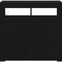 vidaXL Aparador 80 x 35 x 75 cm Madera de ingeniería Roble negro Hot