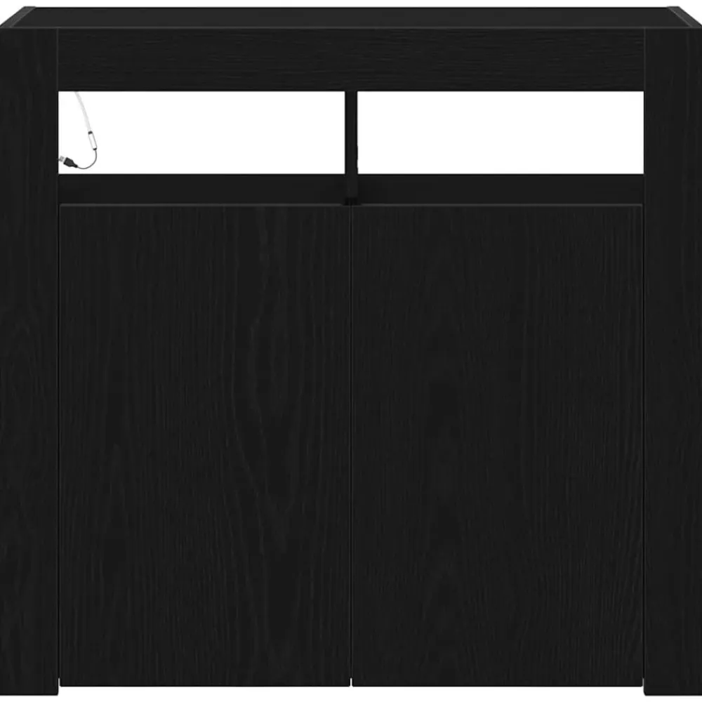 vidaXL Aparador 80 x 35 x 75 cm Madera de ingeniería Roble negro Hot