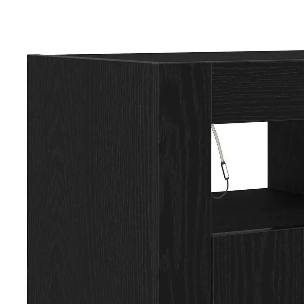 vidaXL Aparador 80 x 35 x 75 cm Madera de ingeniería Roble negro Hot