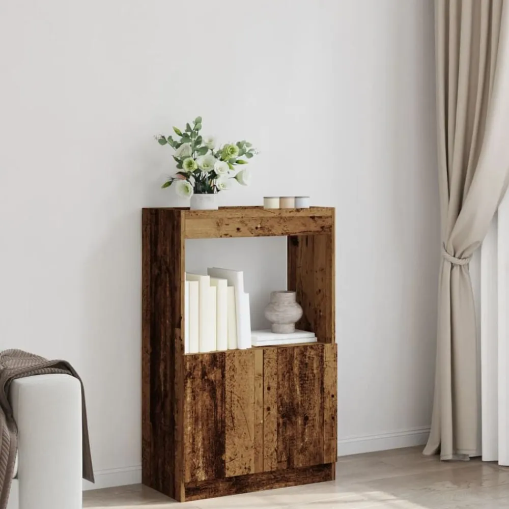 vidaXL Aparadorde madera de ingeniería madera envejecida 63x33x100 cm Madera antigua