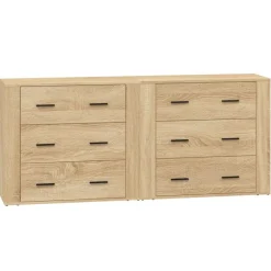 vidaXL Aparadores 2 piezas madera contrachapada color Roble Sonoma Clearance
