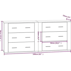 vidaXL Aparadores 2 piezas madera contrachapada color Roble Sonoma Clearance