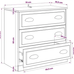 vidaXL Armarios Y Almacenamiento-Aparadores 3 piezas madera contrachapada color