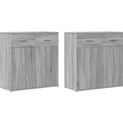 vidaXL Armarios Y Almacenamiento-Aparadores 2 uds madera de ingeniería 79x38x80 cm
