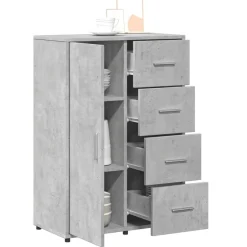 vidaXL Armarios Y Almacenamiento-Aparadores 2 uds madera de ingeniería gris hormigón 60x31x84 cm