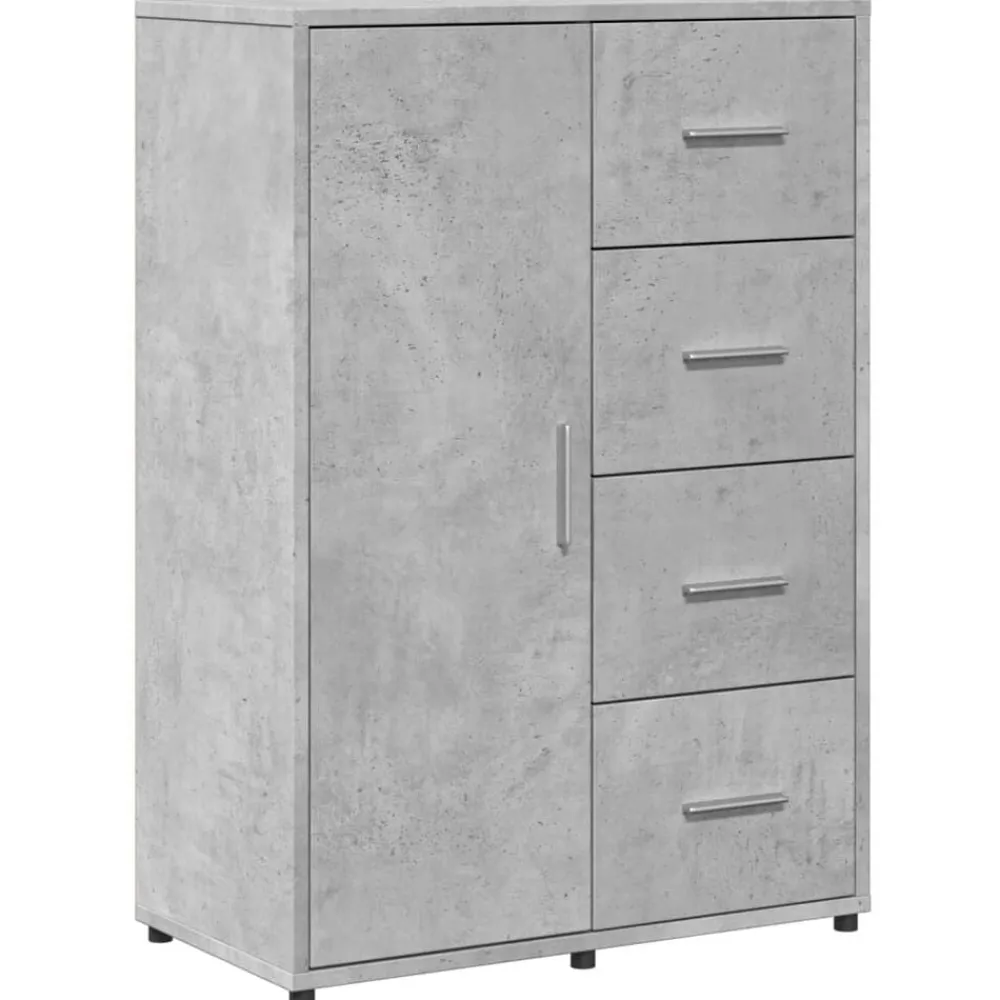 vidaXL Armarios Y Almacenamiento-Aparadores 2 uds madera de ingeniería gris hormigón 60x31x84 cm