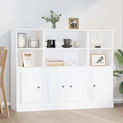 vidaXL Armarios Y Almacenamiento-Aparadores altos 3 piezas madera contrachapada