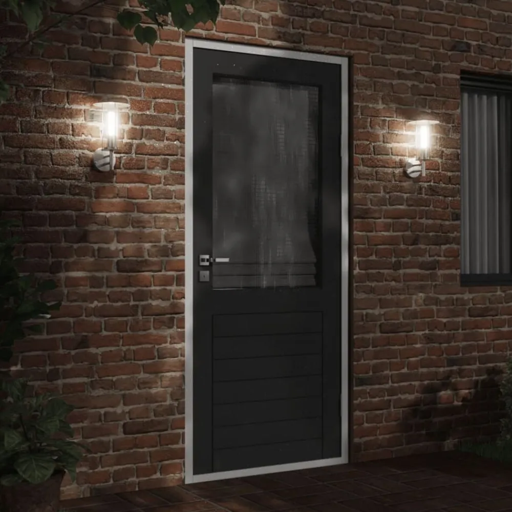 vidaXL Iluminación-Aplique de exterior de acero inoxidable