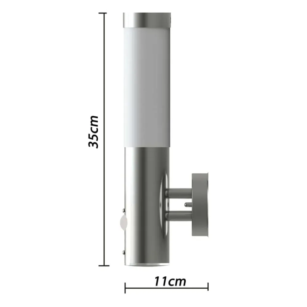 vidaXL Aplique de exterior con detector de movimiento acero inoxidable Hot
