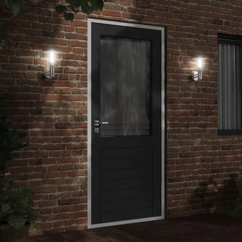 vidaXL Iluminación-Aplique de exterior de acero inoxidable